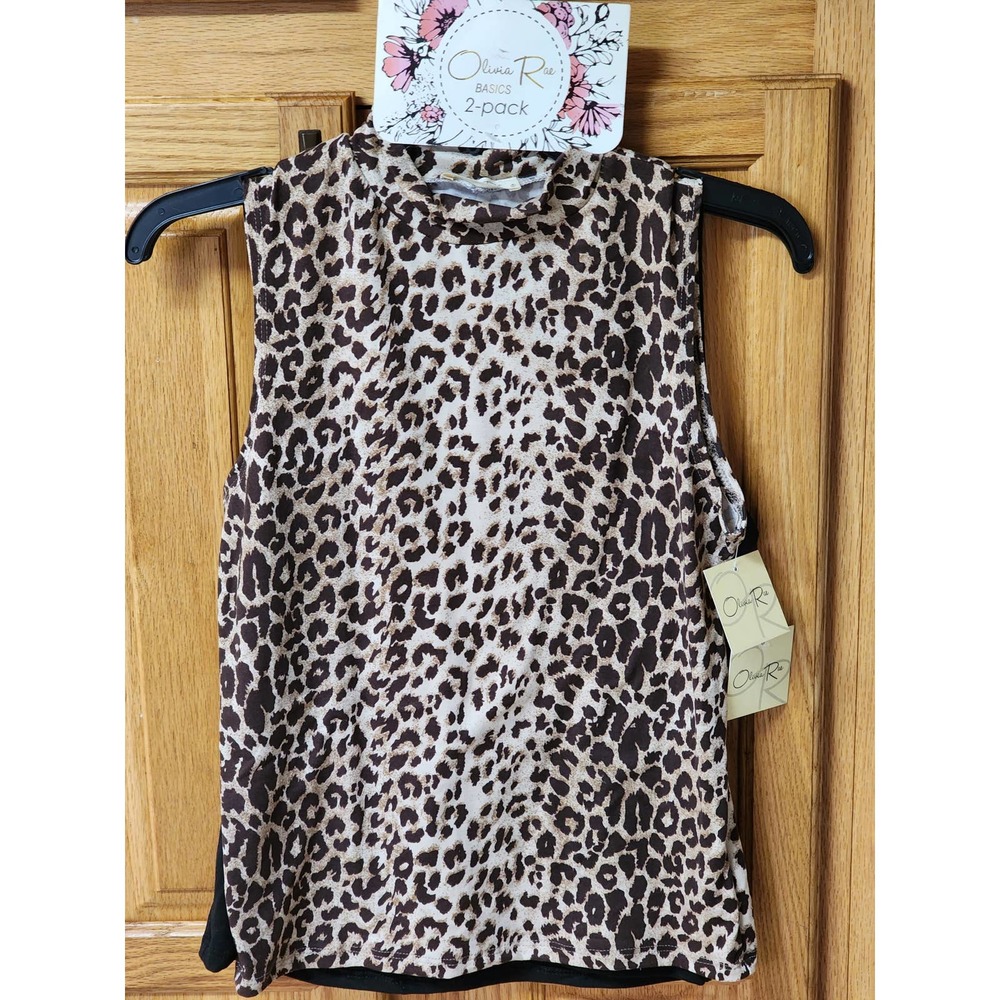 Olivia Rae Basics 2 Pack Mock Turtle Neck Sleeveless Top. Size Medium.  NWT